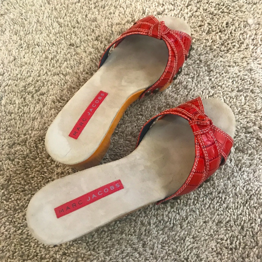 EUC Marc Jacobs Sexy Red Platform Sandals, Size 9.5 - Picture 2 of 10